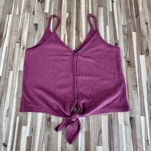 Wild Fable Maroon Button-Down Tie-Front Camisole